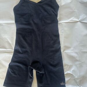 ALO Yoga Black Ribbed Sleeveless Jumpsuit